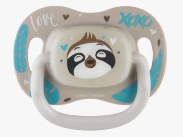 Schnuller Pinguin, türkis-grau